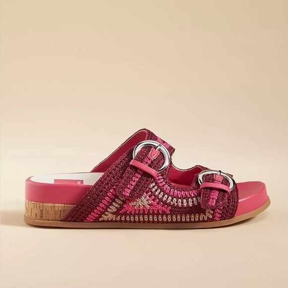 Dolce Vita Ralli Pink Knit Woven Boho Sandals- Size 8 - Picture 2 of 8